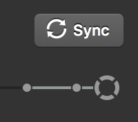 Sync button is on the top right-hand side of application.